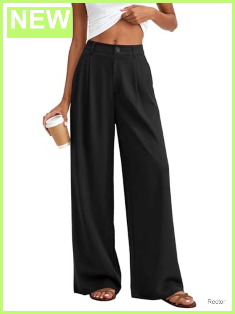 Wide Leg High Waisted Palazzo Dress Pants Lightweight Flowy Trousers